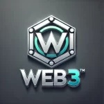 W3 website logo with a modern design in blue, silver, and green