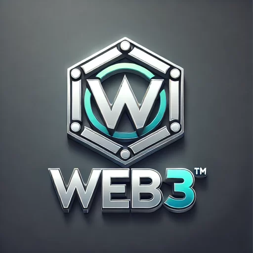 W3 website logo with a modern design in blue, silver, and green