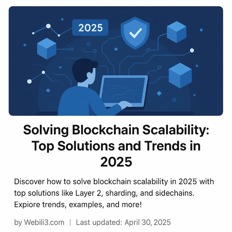 Blockchain scalability solutions infographic 2025 - Layer 2, Sharding, Sidechains illustrated